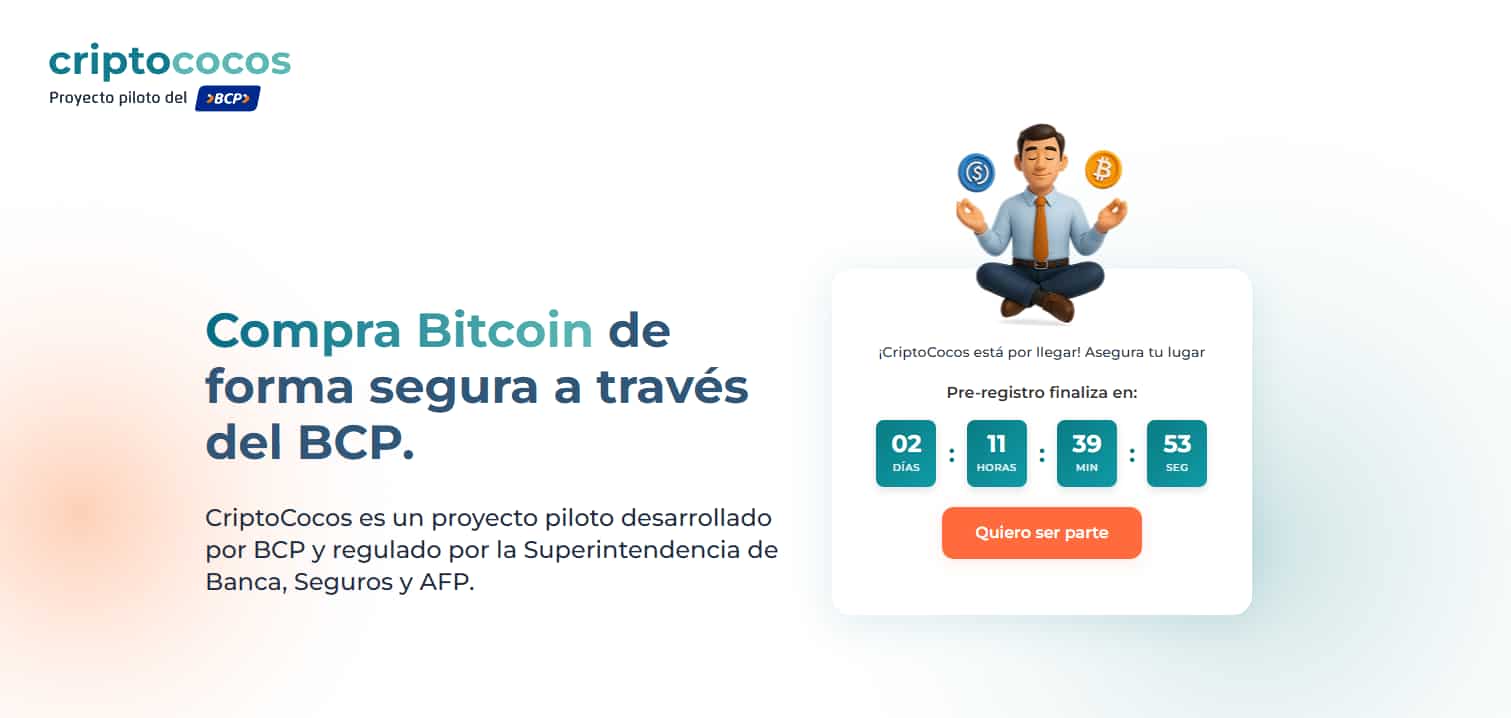 BCP lanza “CriptoCocos”: la primera plataforma bancaria peruana para comprar y gestionar criptoactivos bajo supervisión oficial