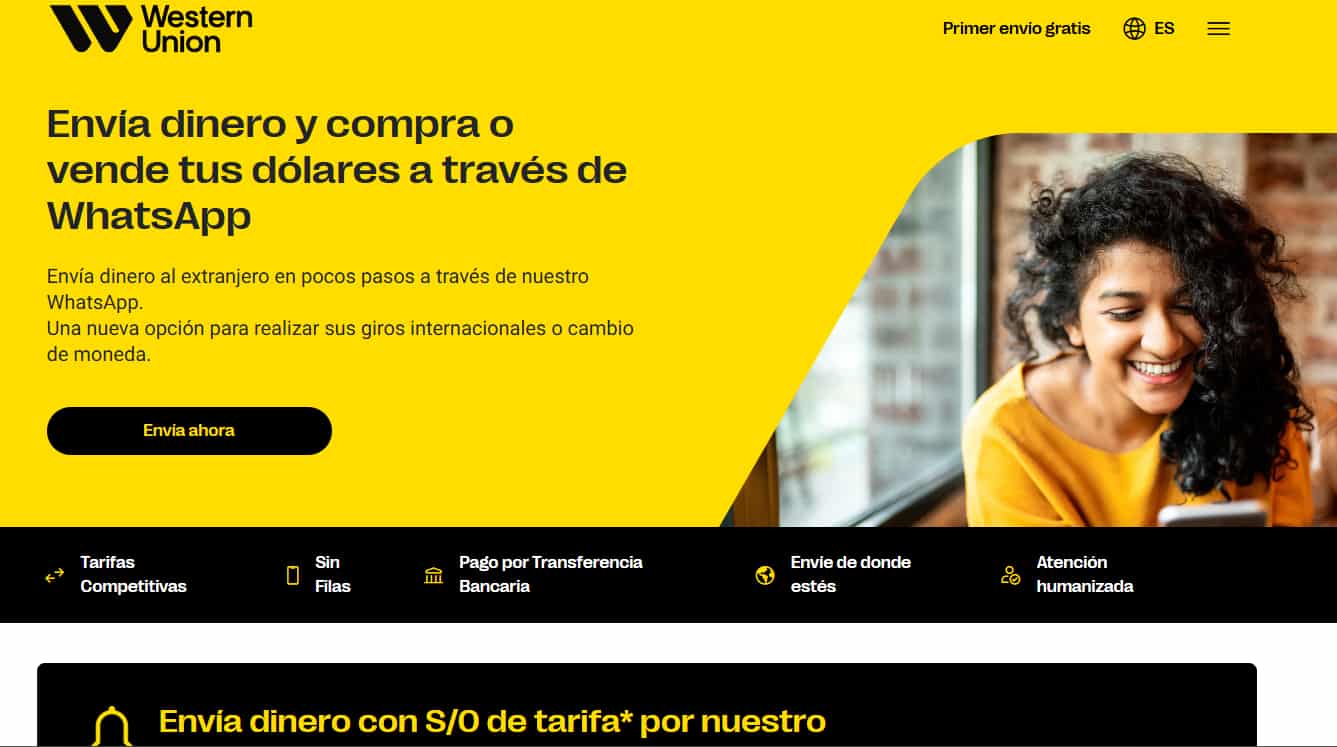 Western Union : envíos de dinero por WhatsApp en Perú